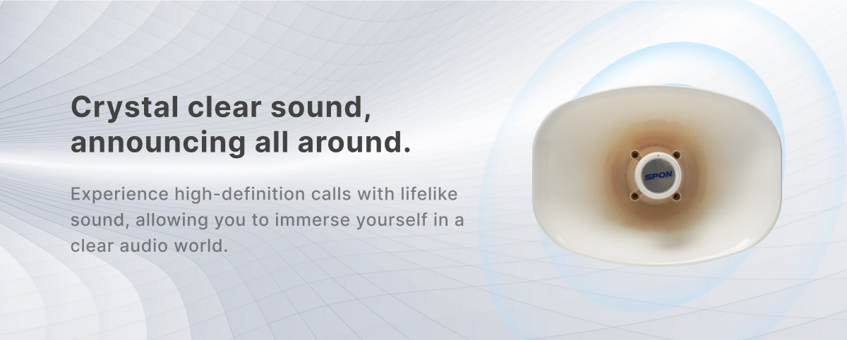SPON IP Horn Speaker delivers 120dB high-definition sound quality, ensuring clear audio even in outdoor environments.