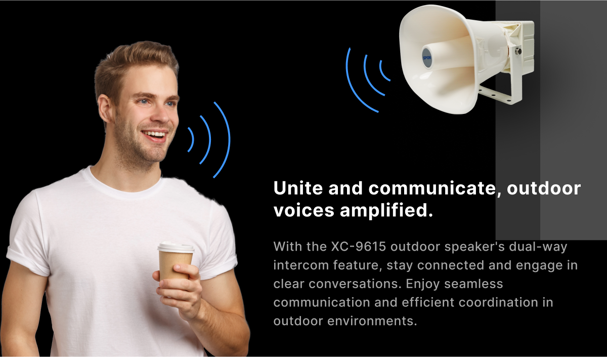 SPON SIP Horn Speaker supports two-way communications and can be integrated with PA systems or Intercom Systems.