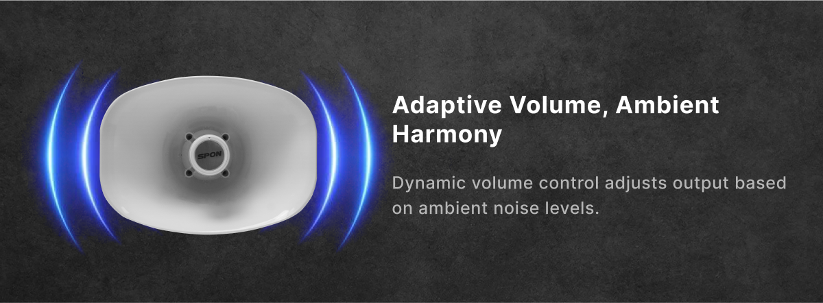This VoIP Speaker supports dynamic remote volume control.