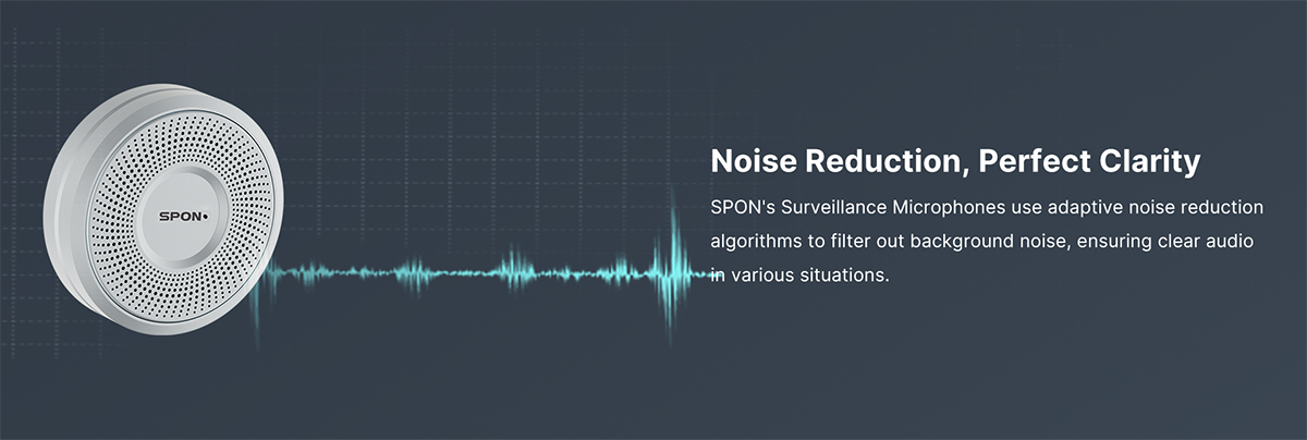 HD Ceiling Surveillance Microphone Noise Reduction, Self-diagnostics, versatile Integration