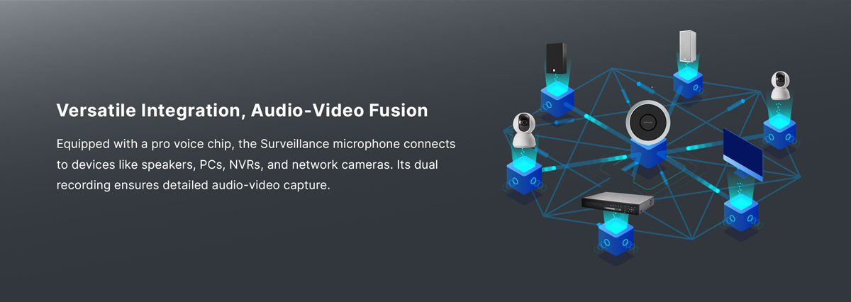 CCTV microphone, versatile integration, audio-video fusion